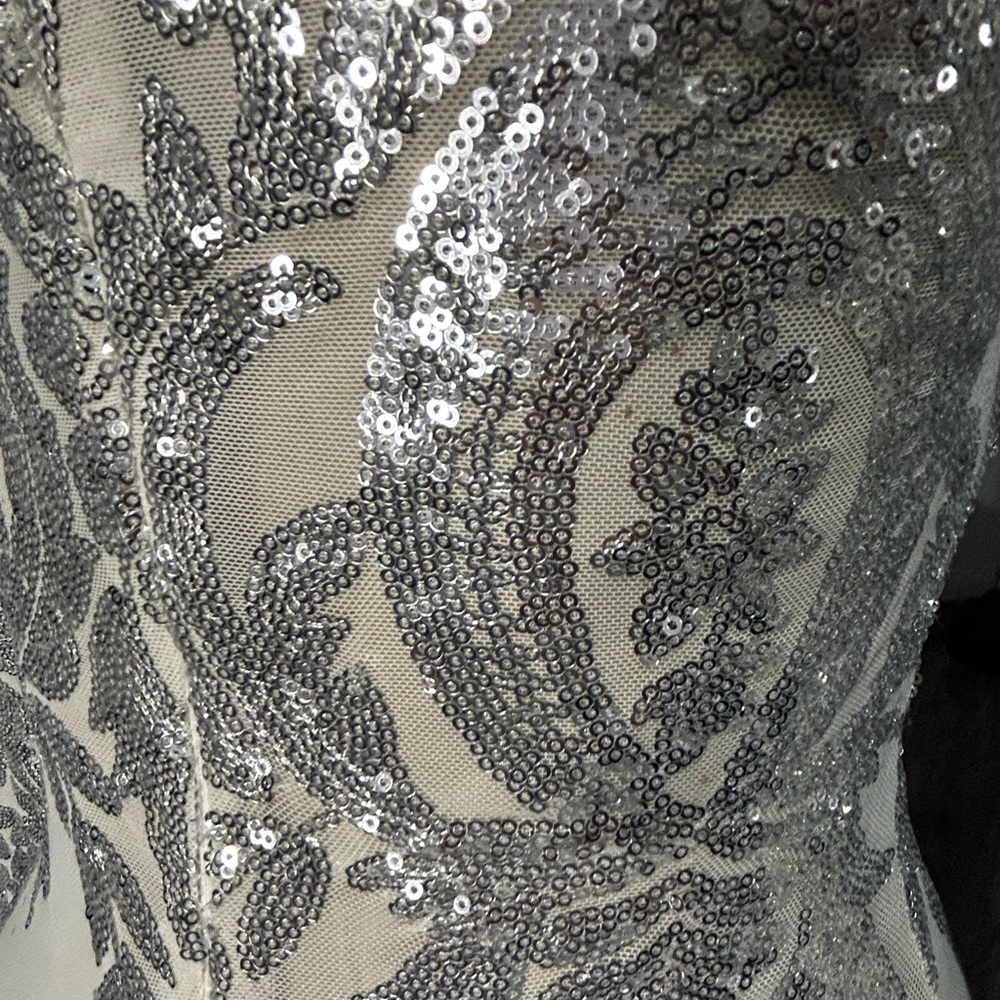 NEW! Jessica Hayes Luxe Silver Sequin Dress - Picture 10 of 11
